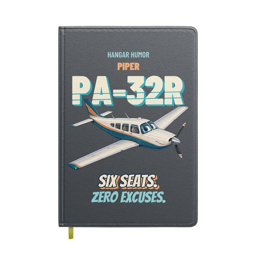 Piper PA-32R Saratoga - Six seats. Zero excuses. design on gray notebook