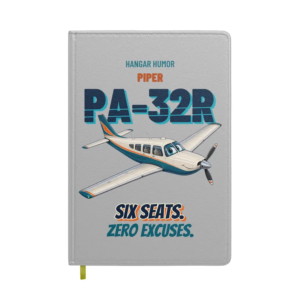 Piper PA-32R Saratoga - Six seats. Zero excuses. design on light gray notebook