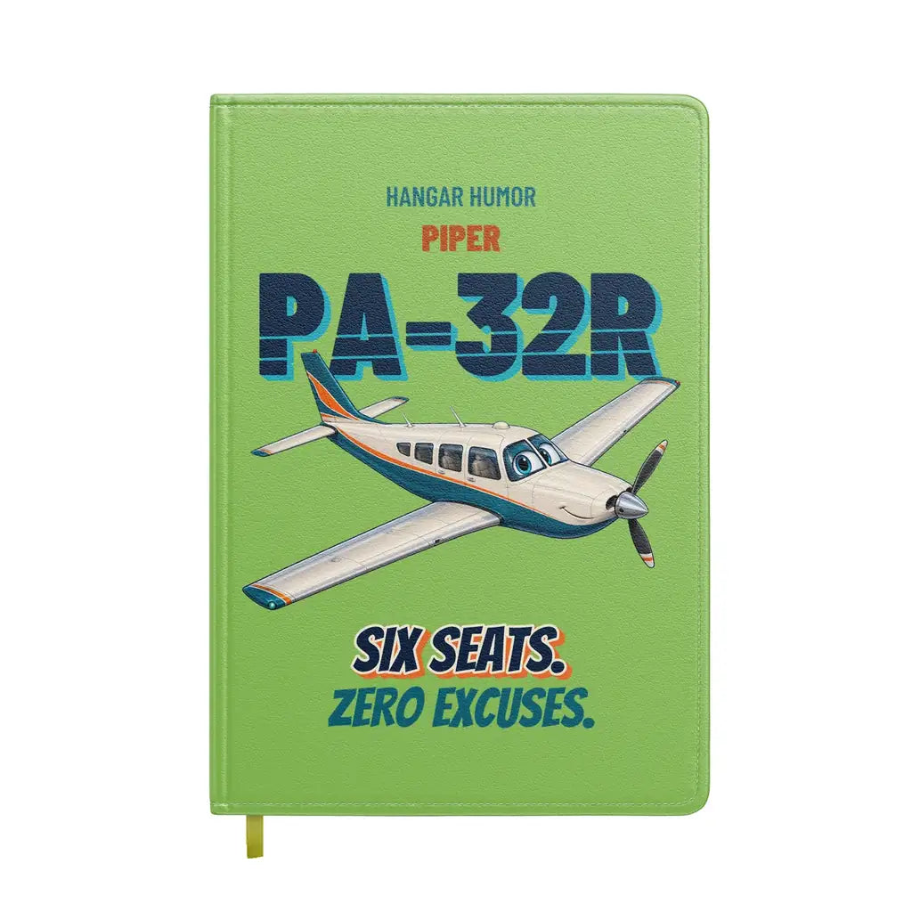 Piper PA-32R Saratoga - Six seats. Zero excuses. design on light green notebook