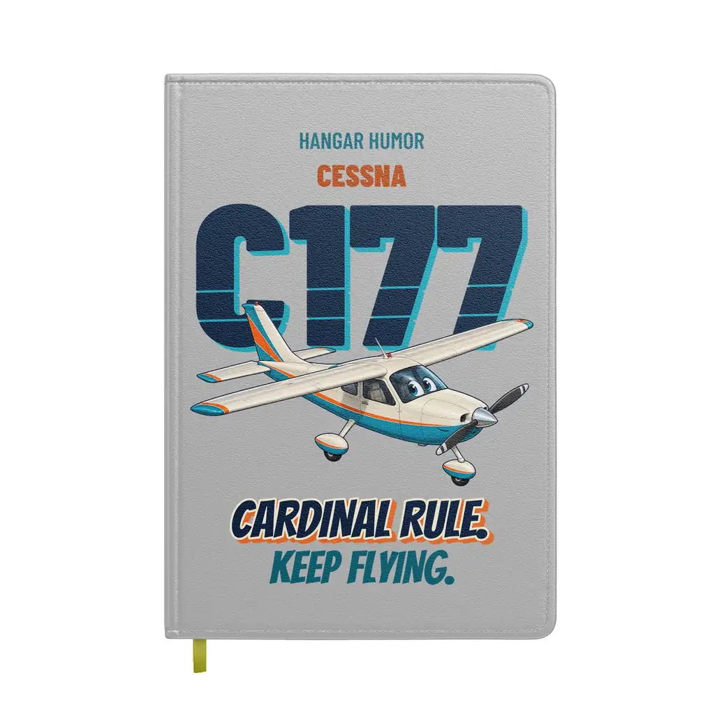 Cessna 177 Cardinal - Cardinal rule. Keep flying. design on light gray notebook