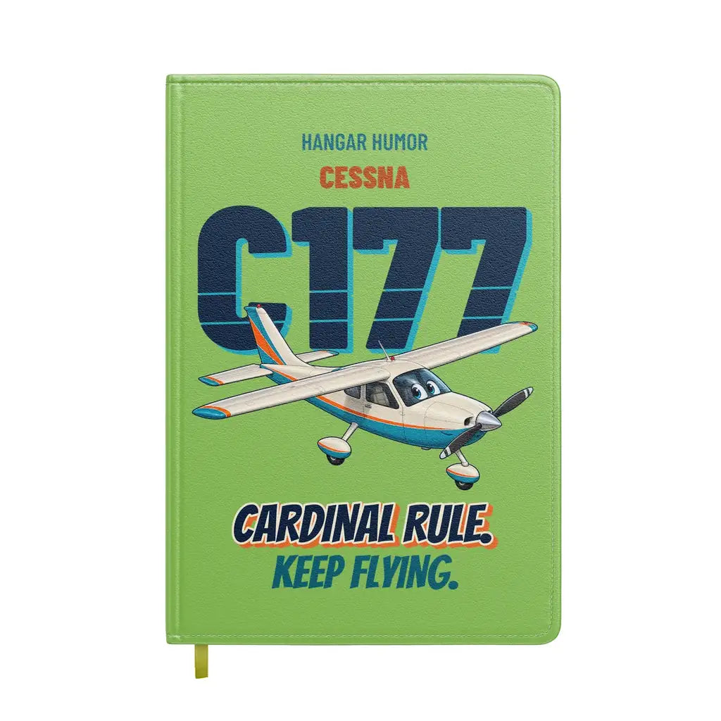 Cessna 177 Cardinal - Cardinal rule. Keep flying. design on light green notebook