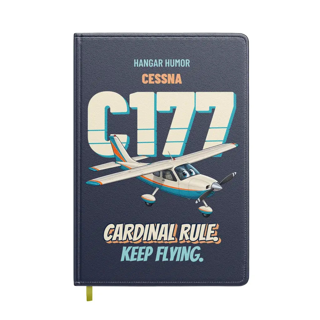 Cessna 177 Cardinal - Cardinal rule. Keep flying. design on navy blue notebook