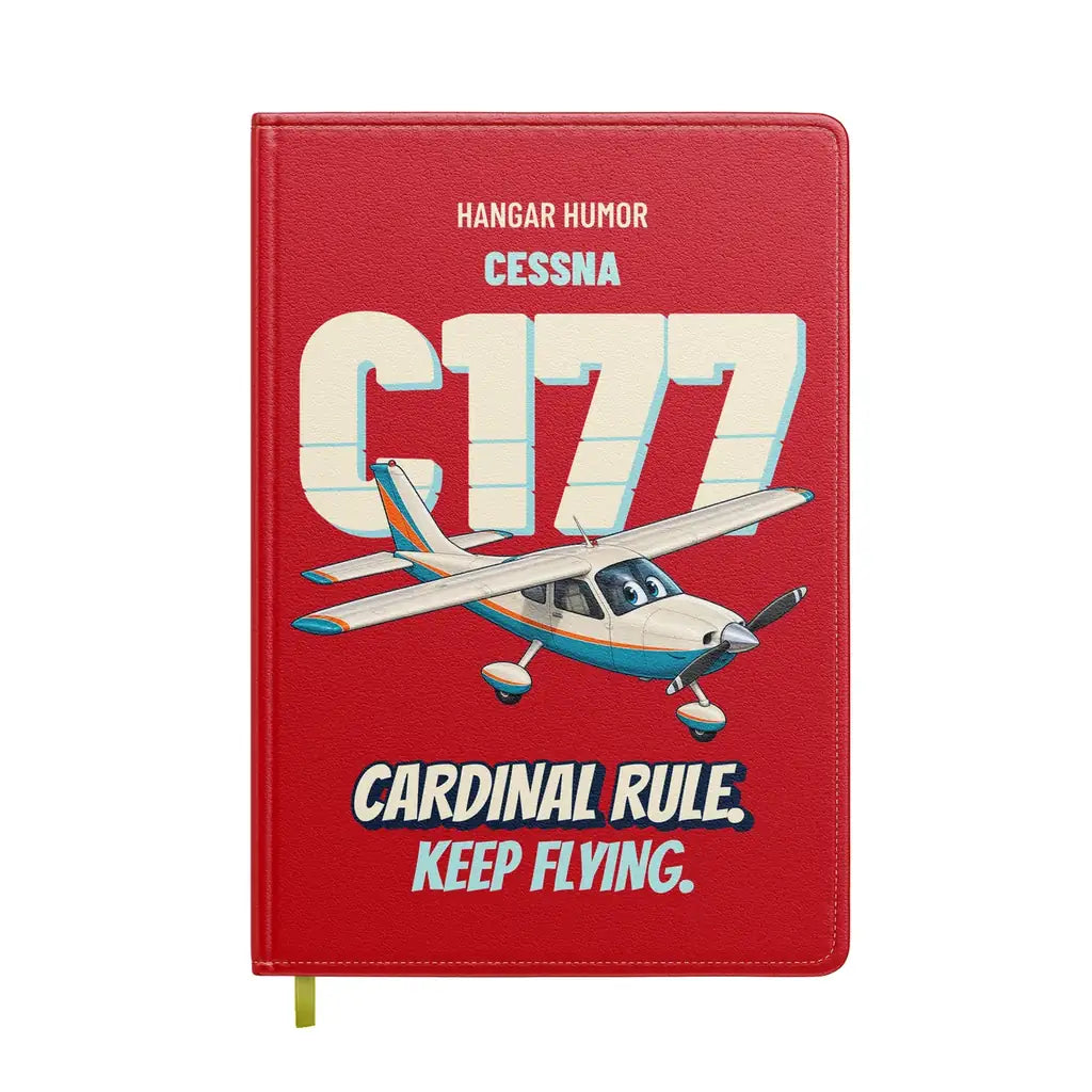 Cessna 177 Cardinal - Cardinal rule. Keep flying. design on red notebook