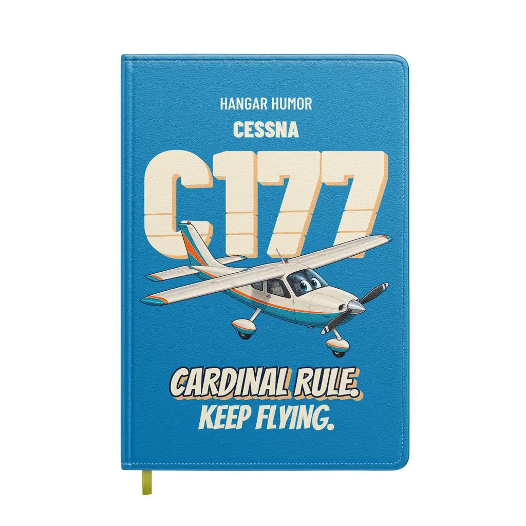 Cessna 177 Cardinal - Cardinal rule. Keep flying. design on turquoise notebook