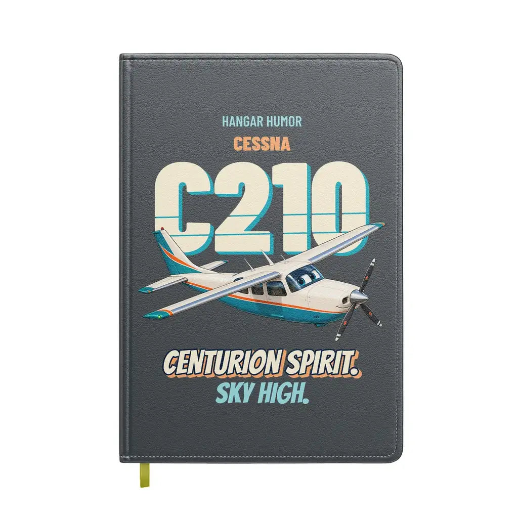 Cessna 210 Centurion - Centurion spirit. Sky high. design on gray notebook