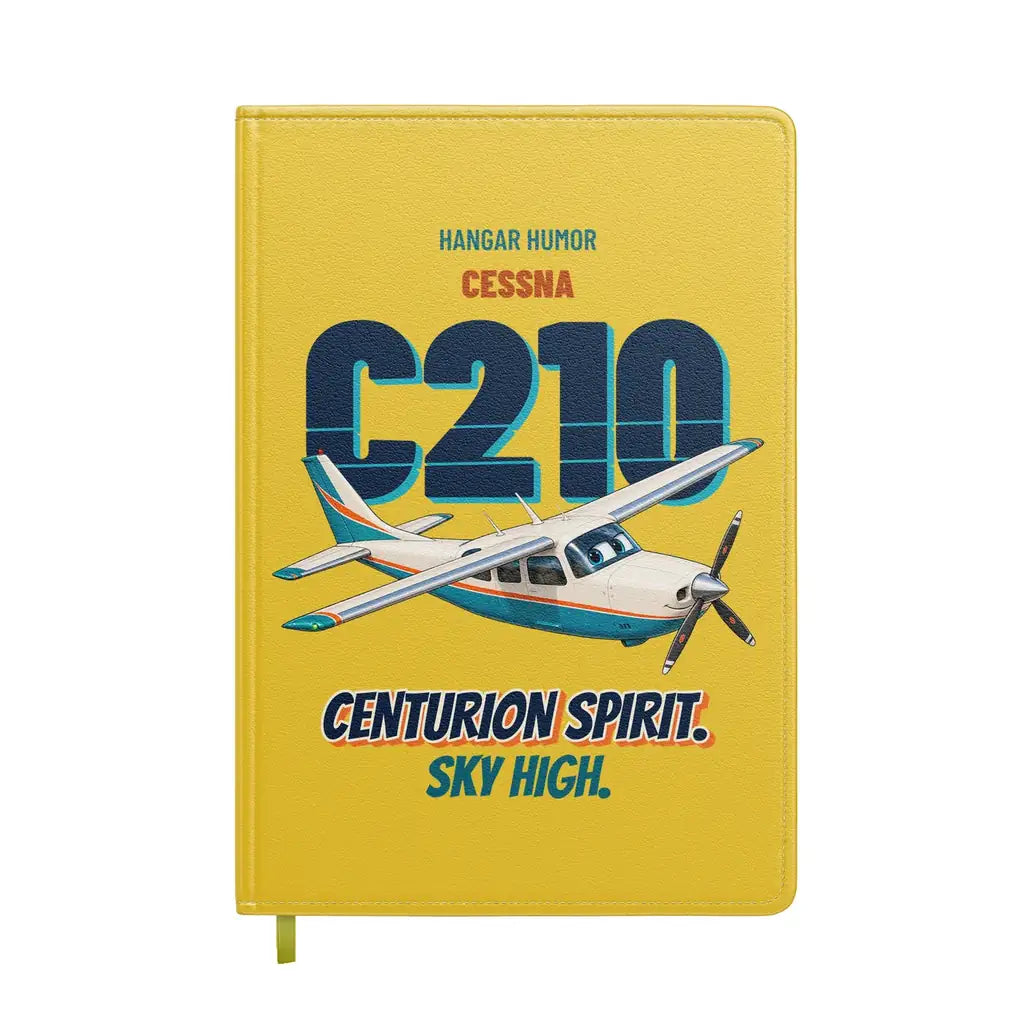 Cessna 210 Centurion - Centurion spirit. Sky high. design on yellow notebook