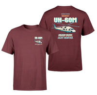 Thumbnail for Sikorsky UH-60M Black Hawk - Heavy duty. Light hearted. - Double-Side T-Shirt design on darkred double side t shirt