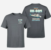 Thumbnail for Sikorsky UH-60M Black Hawk - Heavy duty. Light hearted. - Double-Side T-Shirt design on gray double side t shirt