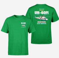 Thumbnail for Sikorsky UH-60M Black Hawk - Heavy duty. Light hearted. - Double-Side T-Shirt design on green double side t shirt