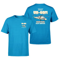 Thumbnail for Sikorsky UH-60M Black Hawk - Heavy duty. Light hearted. - Double-Side T-Shirt design on turquoise double side t shirt