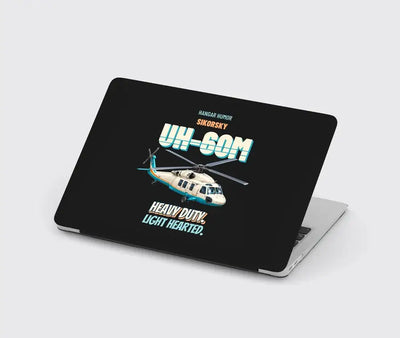Sikorsky UH-60M Black Hawk - Heavy duty. Light hearted. design on black MacBook case