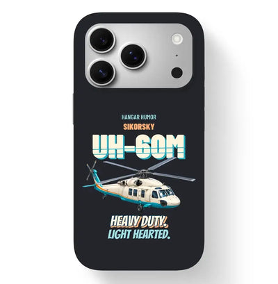 Sikorsky UH-60M Black Hawk - Heavy duty. Light hearted. design on black magsafe iphone 17 pro