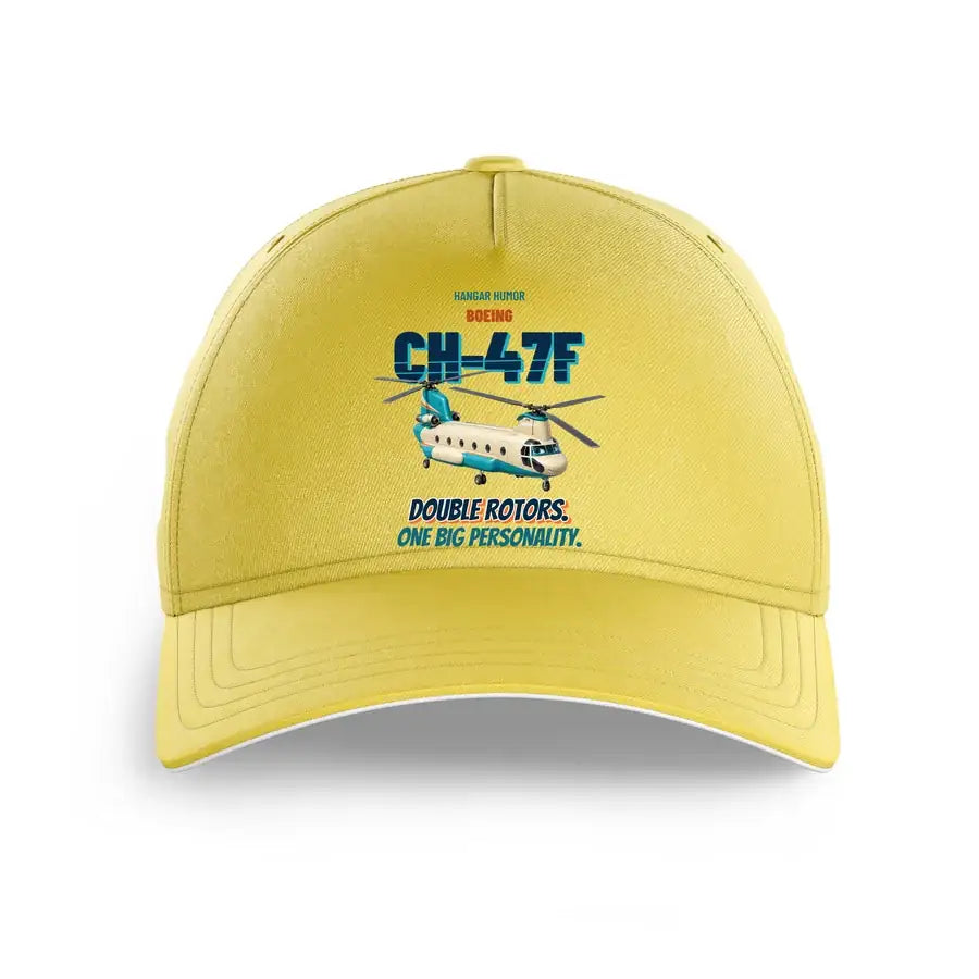 Boeing CH-47F Chinook - Double rotors. One big personality. design on yellow printed hat