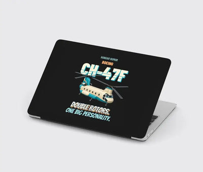 Boeing CH-47F Chinook - Double rotors. One big personality. design on black MacBook case