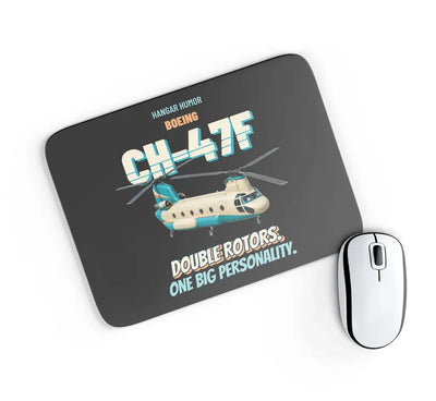 Boeing CH-47F Chinook - Double rotors. One big personality. design on black rectangle mouse pad