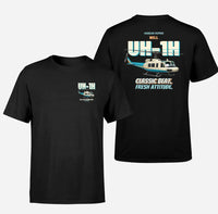Thumbnail for Bell UH-1H Iroquois Huey - Classic beat. Fresh attitude. - Double-Side T-Shirt design on black double side t shirt