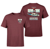 Thumbnail for Bell UH-1H Iroquois Huey - Classic beat. Fresh attitude. - Double-Side T-Shirt design on darkred double side t shirt