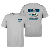 Thumbnail for Bell UH-1H Iroquois Huey - Classic beat. Fresh attitude. - Double-Side T-Shirt design on lightgray double side t shirt