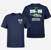 Thumbnail for Bell UH-1H Iroquois Huey - Classic beat. Fresh attitude. - Double-Side T-Shirt design on navyblue double side t shirt