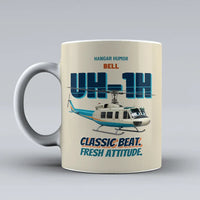 Thumbnail for Bell UH-1H Iroquois Huey - Classic beat. Fresh attitude. design on beige ceramic mug