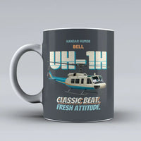 Thumbnail for Bell UH-1H Iroquois Huey - Classic beat. Fresh attitude. design on gray ceramic mug
