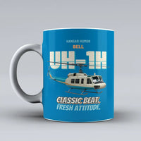 Thumbnail for Bell UH-1H Iroquois Huey - Classic beat. Fresh attitude. design on turquoise ceramic mug