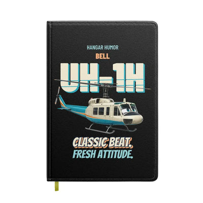 Bell UH-1H Iroquois Huey - Classic beat. Fresh attitude. design on black notebook