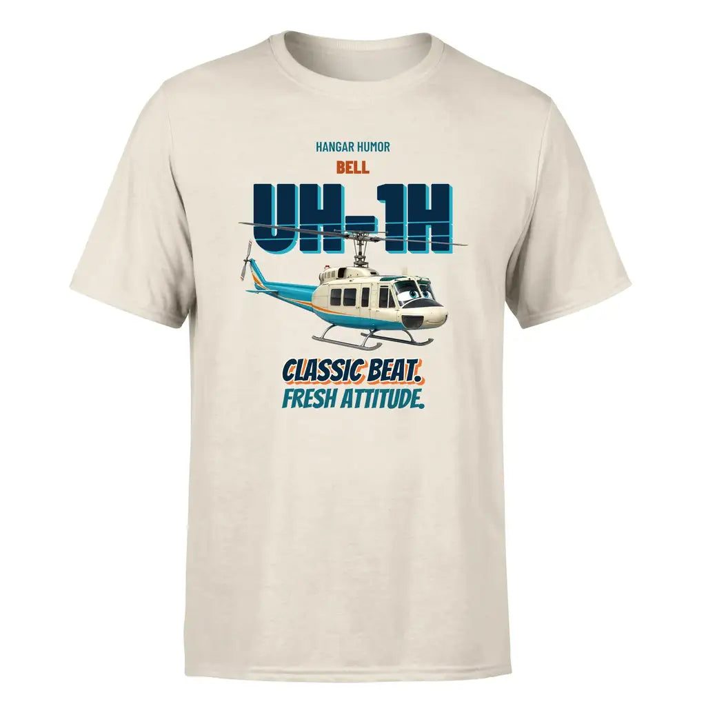 Bell UH-1H Iroquois Huey - Classic beat. Fresh attitude. - Premium T-Shirt design on beige premium t shirt