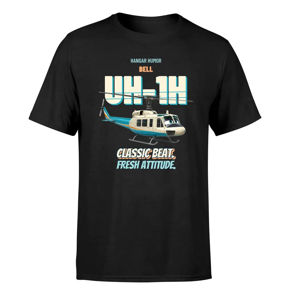 Bell UH-1H Iroquois Huey - Classic beat. Fresh attitude. - Premium T-Shirt design on black premium t shirt