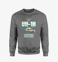 Thumbnail for Bell UH-1H Iroquois Huey - Classic beat. Fresh attitude. design on gray sweatshirt