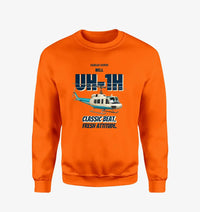 Thumbnail for Bell UH-1H Iroquois Huey - Classic beat. Fresh attitude. design on orange sweatshirt