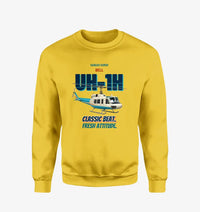 Thumbnail for Bell UH-1H Iroquois Huey - Classic beat. Fresh attitude. design on yellow sweatshirt