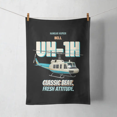 Bell UH-1H Iroquois Huey - Classic beat. Fresh attitude. design on black towel