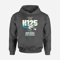 Thumbnail for Airbus H125 - Peak plans. Zero runway. design on dark gray hoodie single side