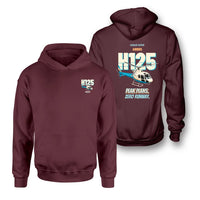 Thumbnail for Airbus H125 - Peak plans. Zero runway. - Double-Side Hoodie design on dark red double side hoodie