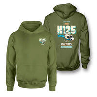 Thumbnail for Airbus H125 - Peak plans. Zero runway. - Double-Side Hoodie design on green army double side hoodie