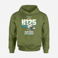 Thumbnail for Airbus H125 - Peak plans. Zero runway. design on green army hoodie single side
