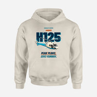Thumbnail for Airbus H125 - Peak plans. Zero runway. design on khaki hoodie single side