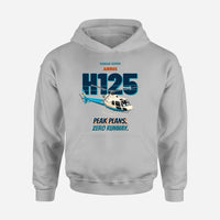 Thumbnail for Airbus H125 - Peak plans. Zero runway. design on light gray hoodie single side