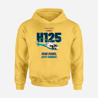 Thumbnail for Airbus H125 - Peak plans. Zero runway. design on yellow hoodie single side