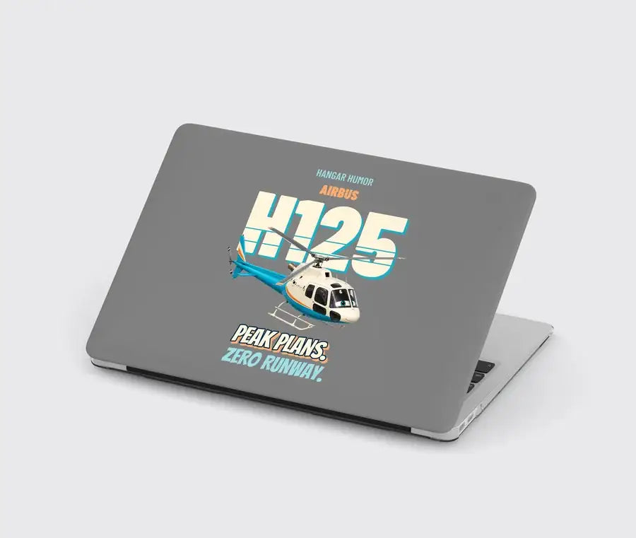 Airbus H125 - Peak plans. Zero runway. design on gray MacBook case