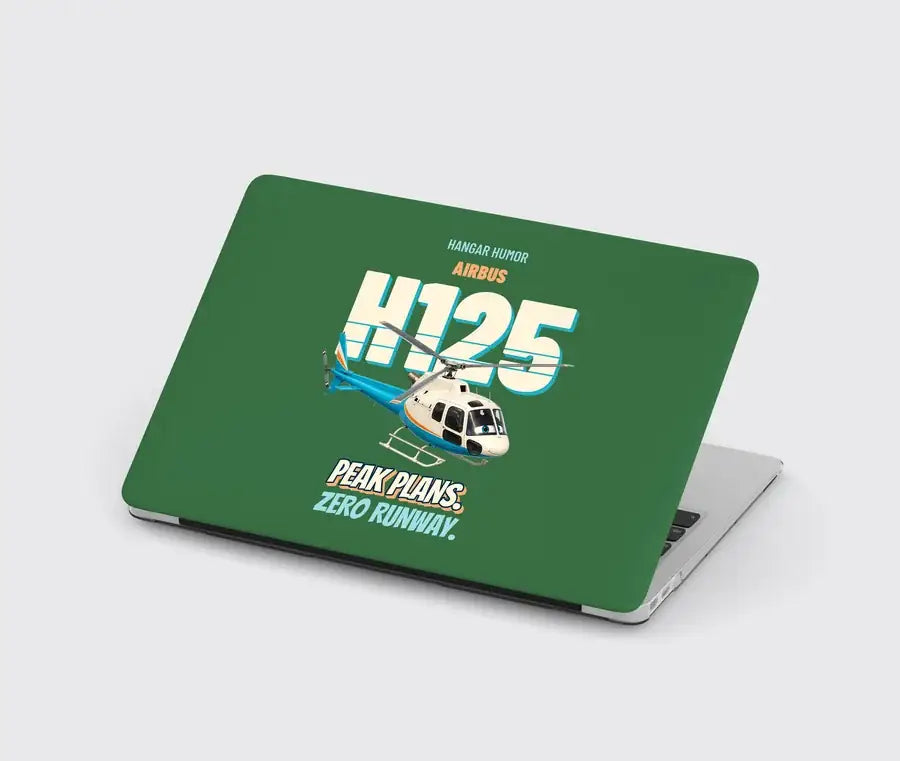 Airbus H125 - Peak plans. Zero runway. design on green MacBook case