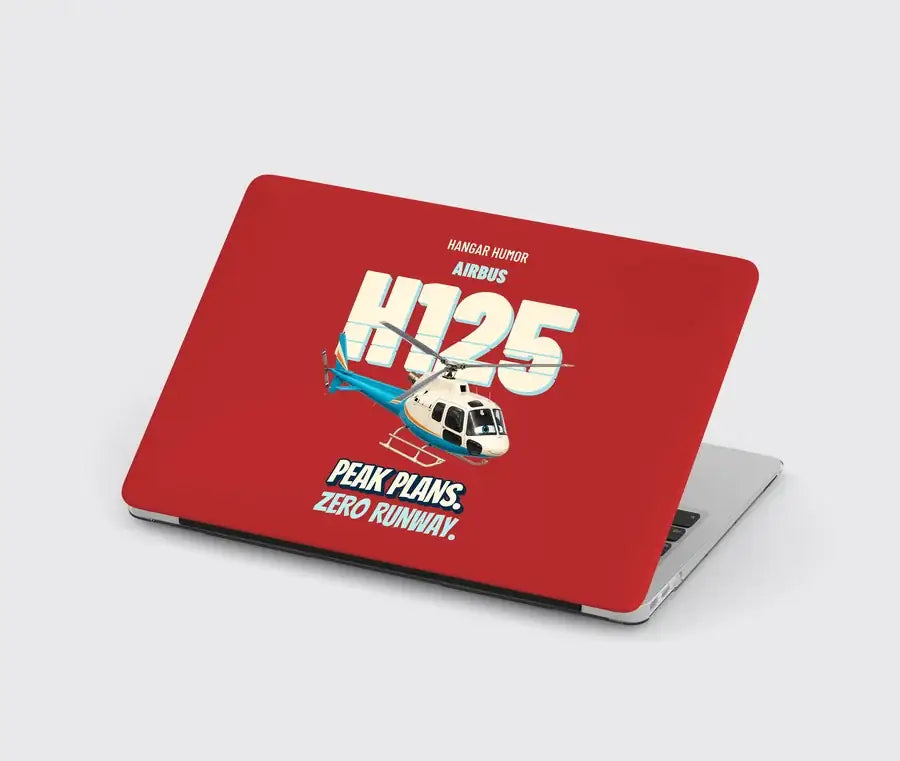 Airbus H125 - Peak plans. Zero runway. design on red MacBook case