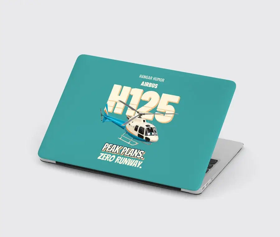 Airbus H125 - Peak plans. Zero runway. design on turquoise MacBook case