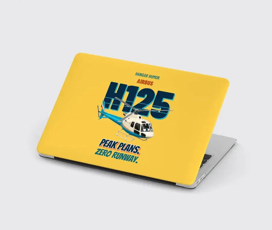 Airbus H125 - Peak plans. Zero runway. design on yellow MacBook case