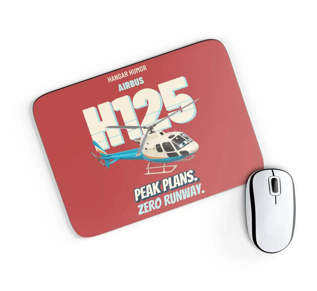 Airbus H125 - Peak plans. Zero runway. design on red rectangle mouse pad