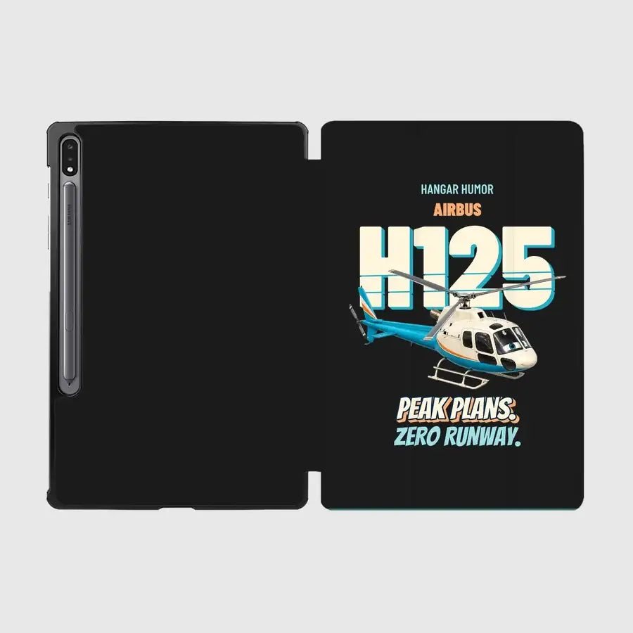Airbus H125 - Peak plans. Zero runway. design on black samsung tablet tablet case
