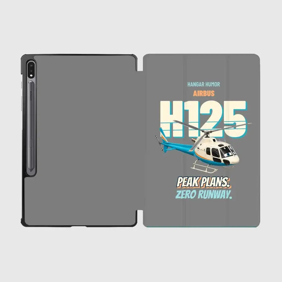 Airbus H125 - Peak plans. Zero runway. design on gray samsung tablet tablet case