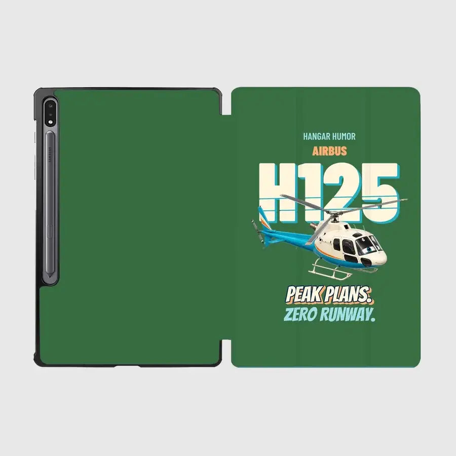 Airbus H125 - Peak plans. Zero runway. design on green samsung tablet tablet case