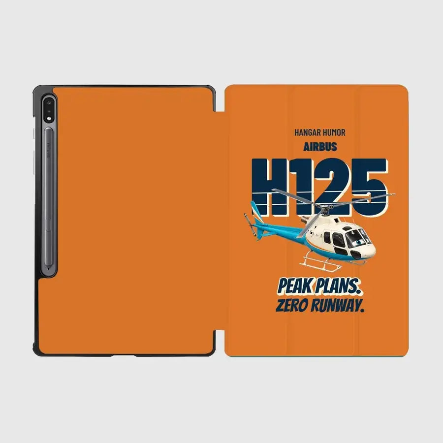 Airbus H125 - Peak plans. Zero runway. design on orange samsung tablet tablet case